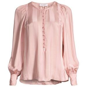 Rebecca Taylor Pink Striped Silk Blouse Size 2
